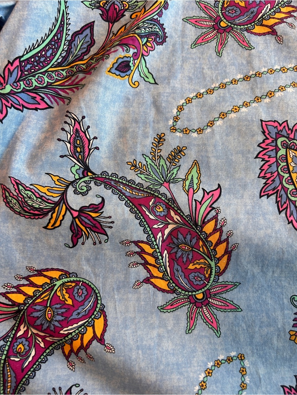 Talbots Blue Paisley Button-Down Shirt with Multicolor Accents - Picture 8 of 10
